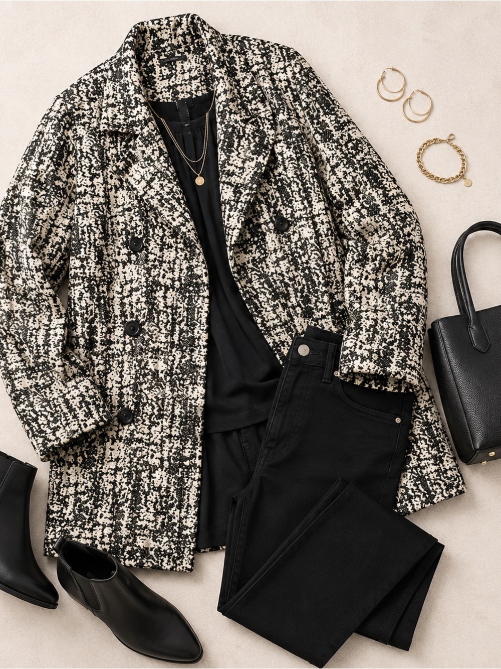 Lane Bryant Women 26/28 NWT Black Cream Jacquard Long Coat Plus Size Jacket
